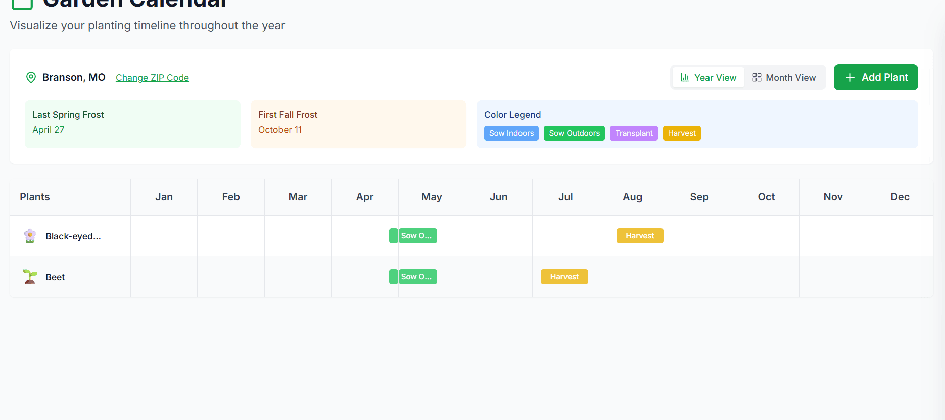 Garden Calendar screenshot